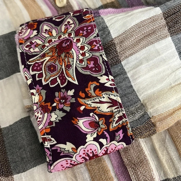 Anthropologie Isabella Sinclair Plaid & Lace Button Front Shirt - NEW - Size XS - Picture 7 of 10